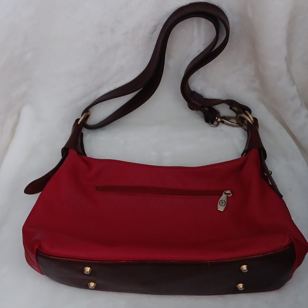 Valentina Italian Red Leather Shoulder Bag